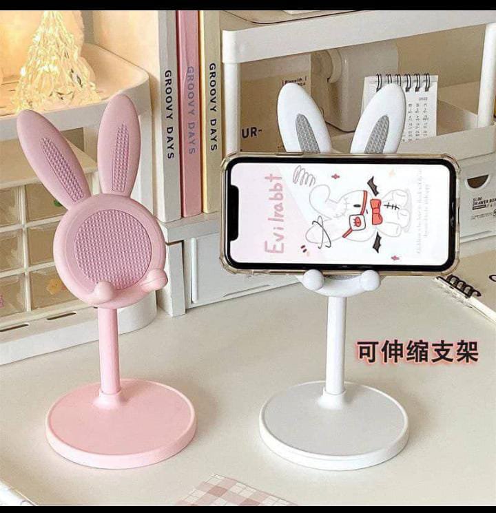 Kawaii Bunny Desktop Phone Stand – Adjustable & Extendable Holder