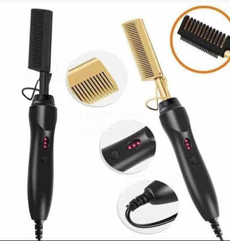 Professional Ceramic Electric Hot Comb – High-Heat Hair Straightening & Smoothing Tool