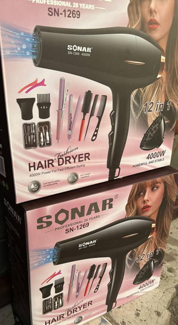 SONAR SN-1269 Professional 12-in-1 Hair Styling Kit – 4000W High-Power Hair Dryer Set