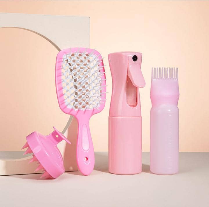 4-Piece Pink Hair Care Essentials Set