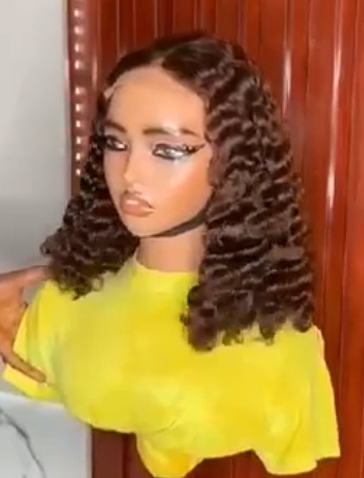 The "Mocha Bounce" Curly Lace Front Bob