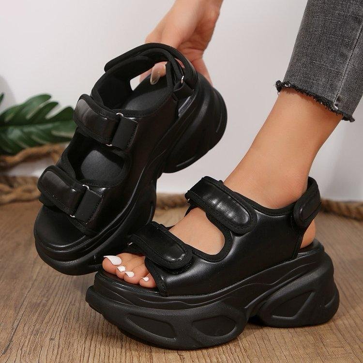 🖤 STREET STYLE MUST-HAVE: Chunky Platform Velcro Sandals 🖤 3