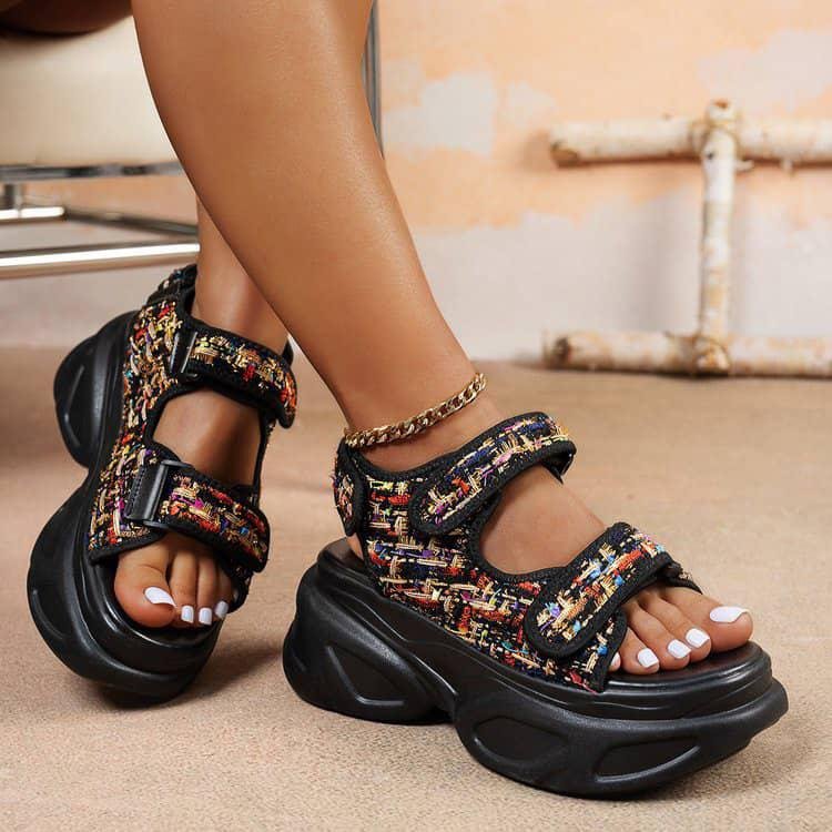 🖤 STREET STYLE MUST-HAVE: Chunky Platform Velcro Sandals 🖤 5