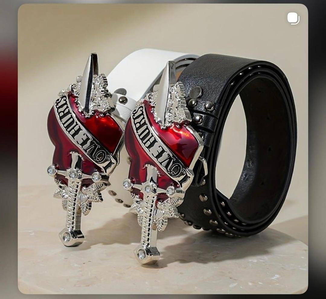 ⚔️ EDGE & ATTITUDE: "LOVE HURTS" DAGGER HEART BELTS ⚔️