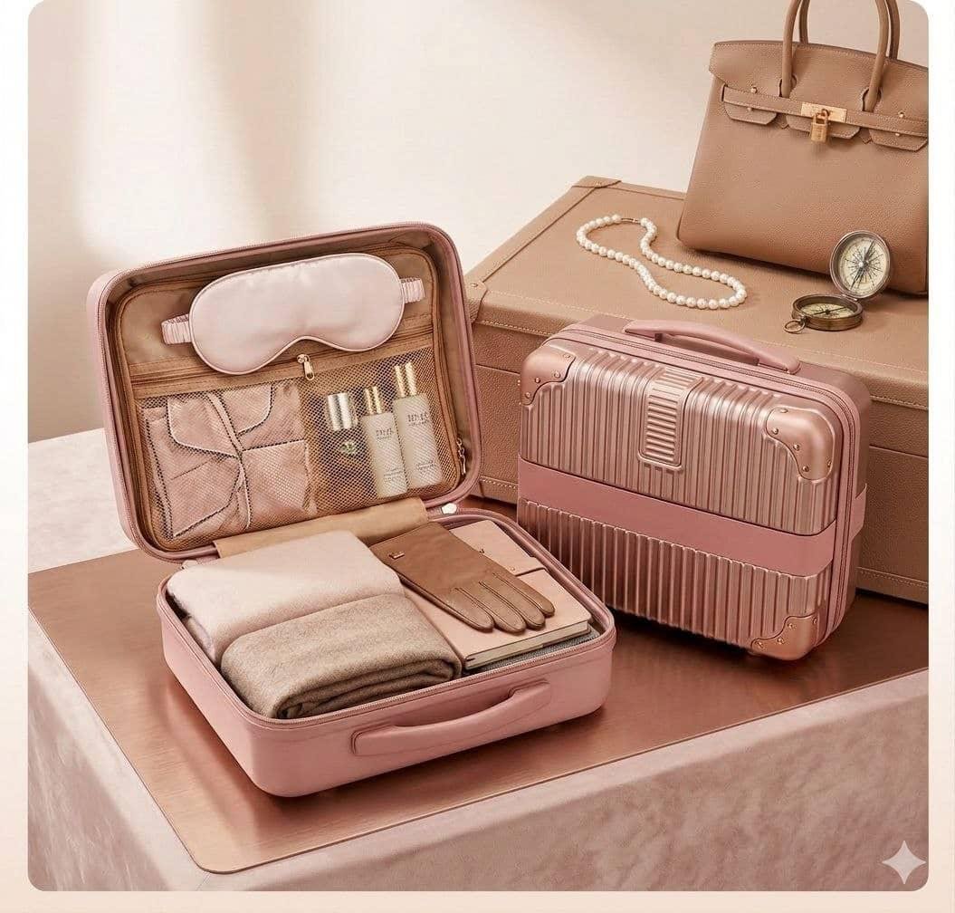 ✈️ TRAVEL IN STYLE: Luxury Mini Carry-On Suitcase & Vanity Case ✈️